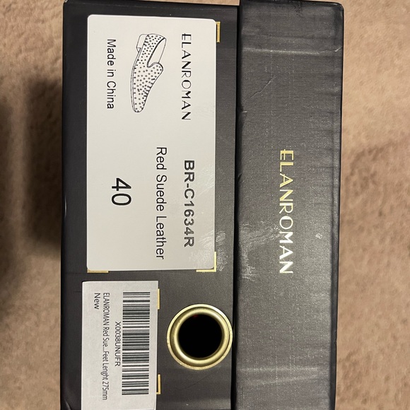 Elanroman Men’s Red Suede Studded Dress Shoe Loafer - Picture 4 of 4